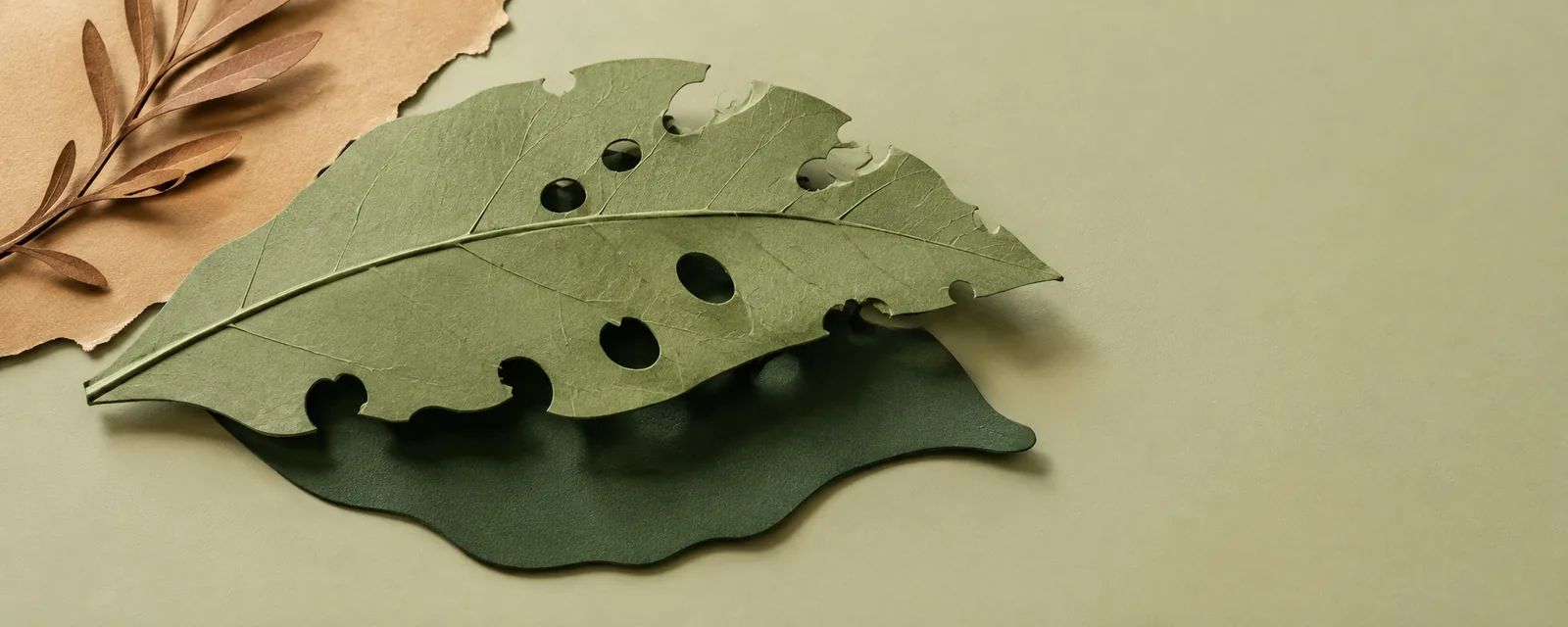 Feuille d'agrume a contre-jour portant des taches brunes cerclees de jaune